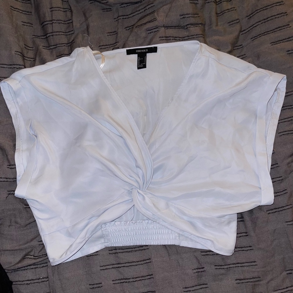 Blue sheer crop top